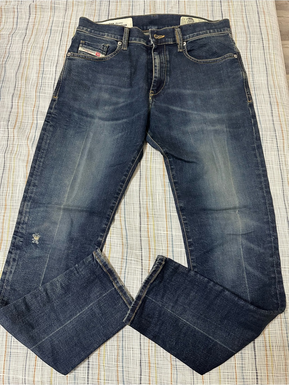 Diesel D-Strukt Men's Dark Blue Washed Denim Jeans